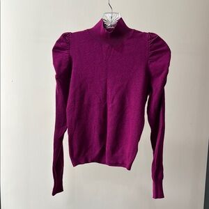 Express Fuchsia Sweater with Puff Sleeves